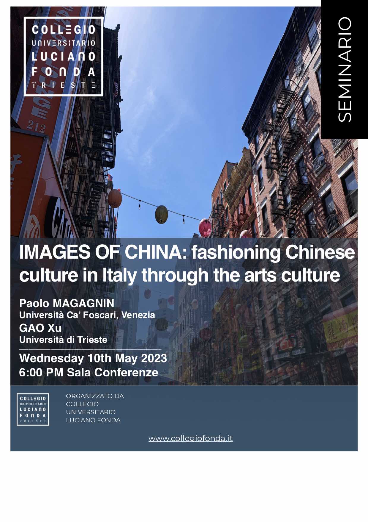 IMAGES OF CHINA: FASHIONING CHINESE CULTURE IN ITALY THROUGH THE ARTS – Wednesday, 10th of May 2023 – Seminar by Paolo Magagnin and Gao Xu