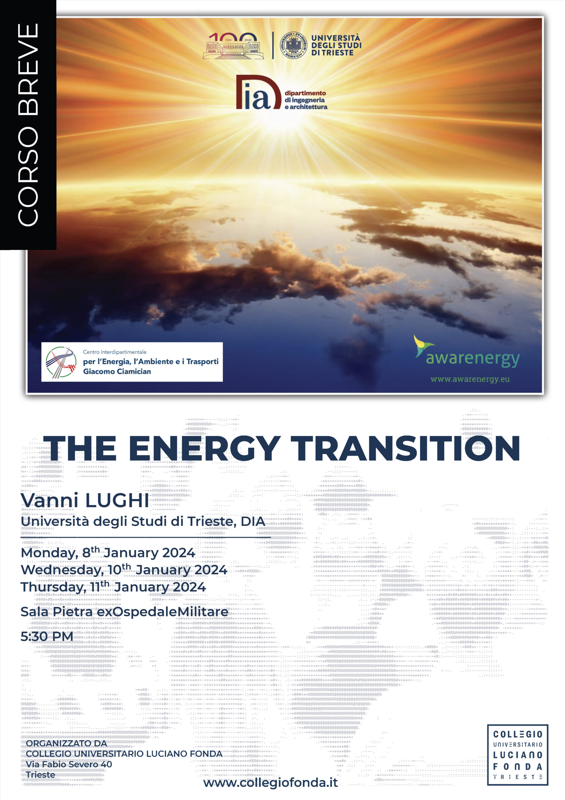 THE ENERGY TRANSITION • Short Course by Vanni Lughi – Starting on Monday, 8th January 2024